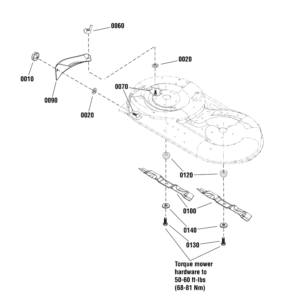 42" Mulching Kit Diagram and Parts List for 1696374YP  Briggs and Stratton Lawn Tractor Accessories